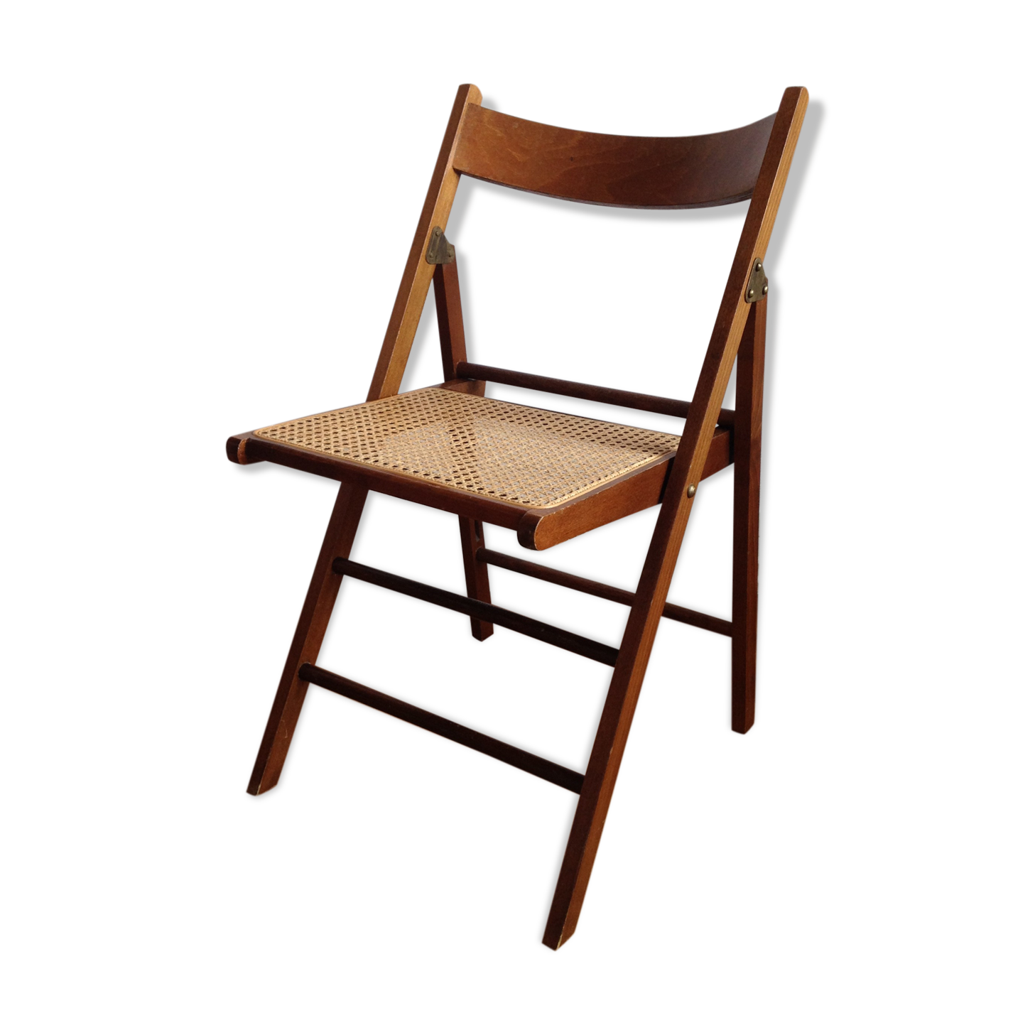 Chaise pliante cannée