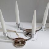 Pair of Art Deco Glass Chrome Lamps