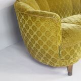 1950s Mid Century Gold Banana Sofa, Denmark