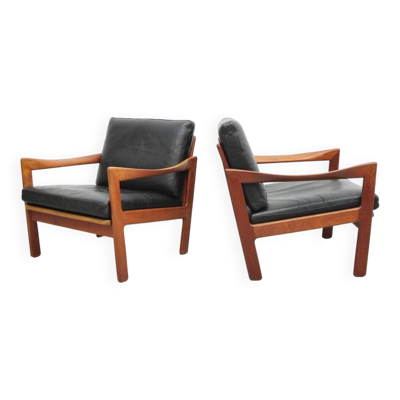 Fauteuils par Illum Wikkelsø pour Niels Eilersen, années 1950, ensemble de 2