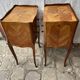 Pair of bedside tables/side tables in Louis XV style marquetry.