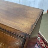 English Georgian donkey desk from the 19th century, mahogany and oak.