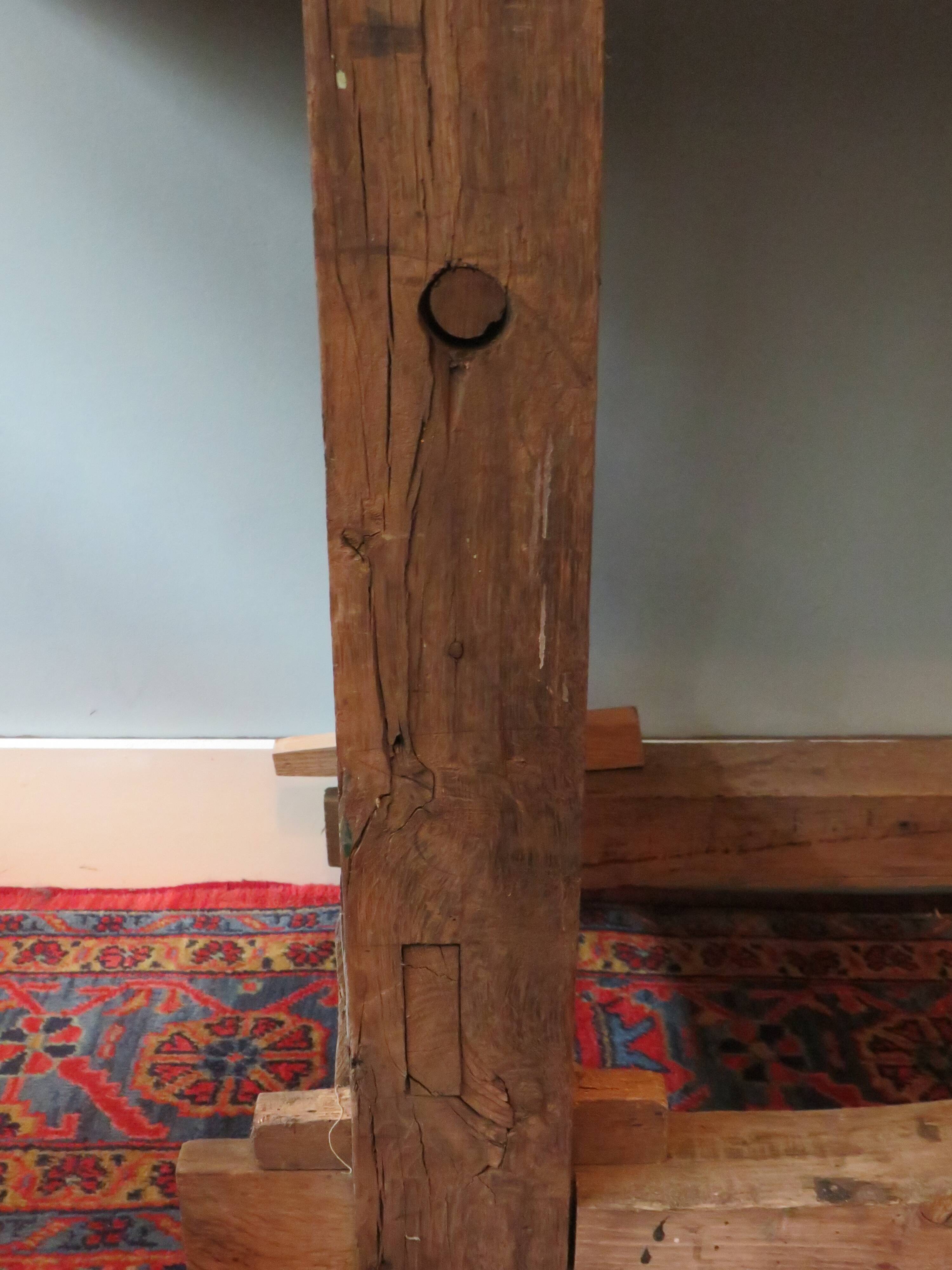 Workbench in solid oak, mid-20th century