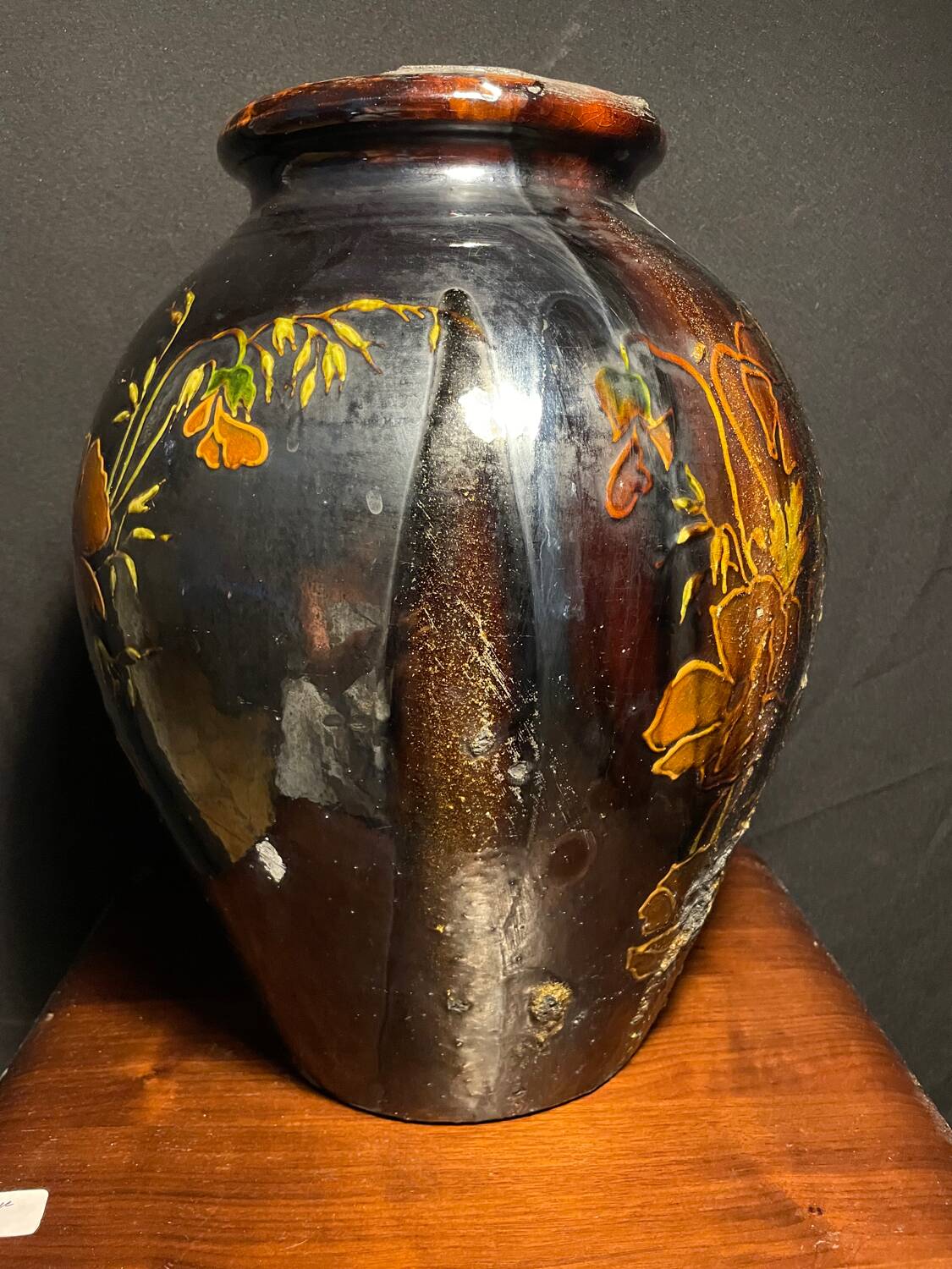 Large French folk art vase