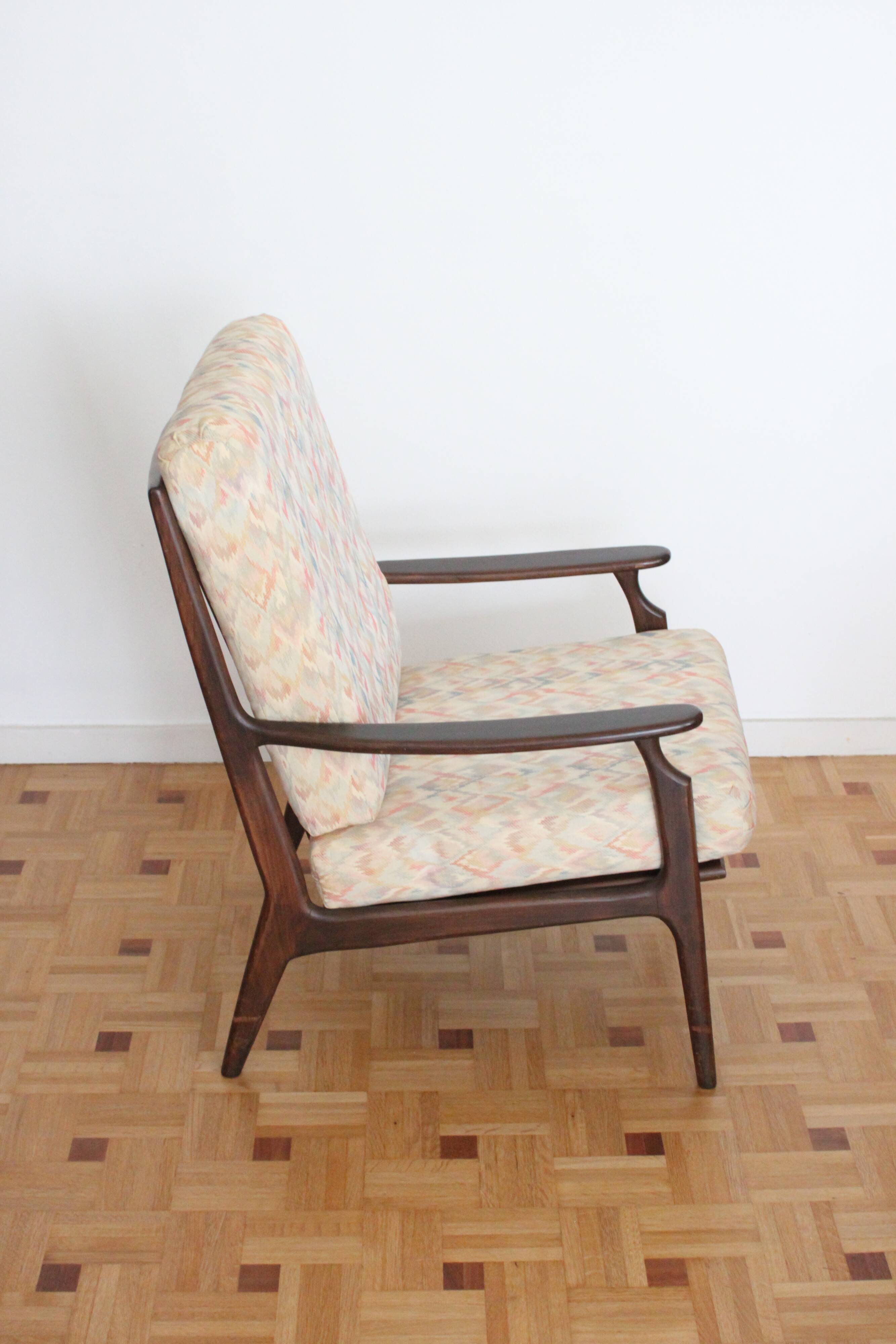 Fauteuil relax vintage en bois de style scandinave, 1950