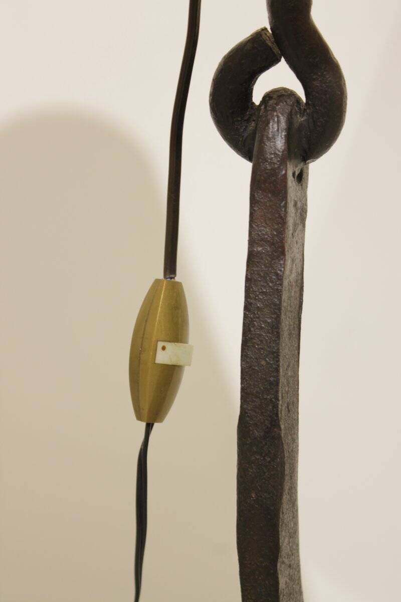 Wrought iron floor lamp attributed to Léopold Gest.