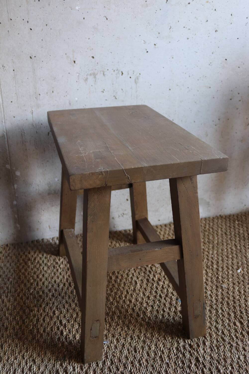 Antique oak farm stool