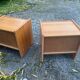 Pair old furniture bedside table wood pine vintage