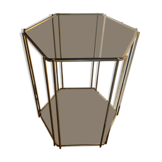 Brass and smoked glass console from the 70s