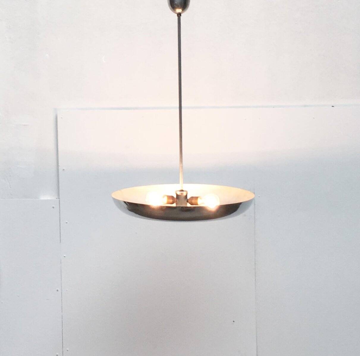 Mid-century Art Deco glass pendant light