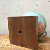 World map wooden base