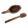 Butter mold and wooden spoon
