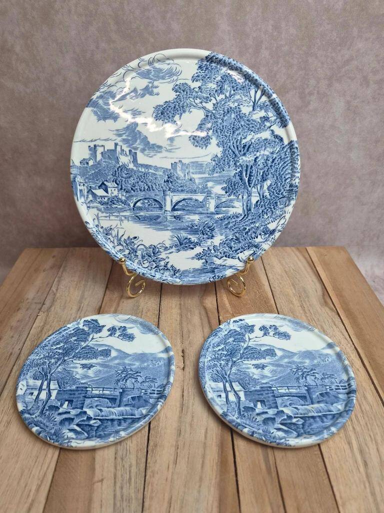 Gien x Enoch Wedgwood Countryside – trivet + 2 bottle coasters