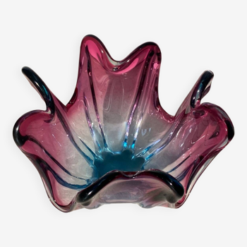 Pink and blue murano splash bowl