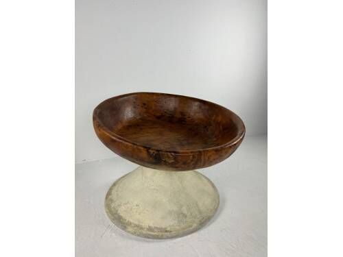Large plate made of thuya root, Morocco, 1980s, Ø70 cm