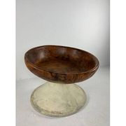 Grand plat en racine de thuya, Maroc, années 80, Ø70 cm