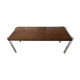 Designer coffee table in chrome metal and teak 1970