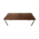 Designer coffee table in chrome metal and teak 1970