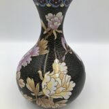Vintage chinese vase black cloisonné