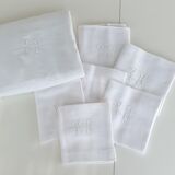 Old tablecloth with 6 towels