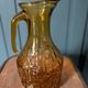 Amber glass carafe with geometric design – 1960s/70s