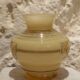 Yellow glass vase with Art Deco decoration signed D'Argyl circa 1930