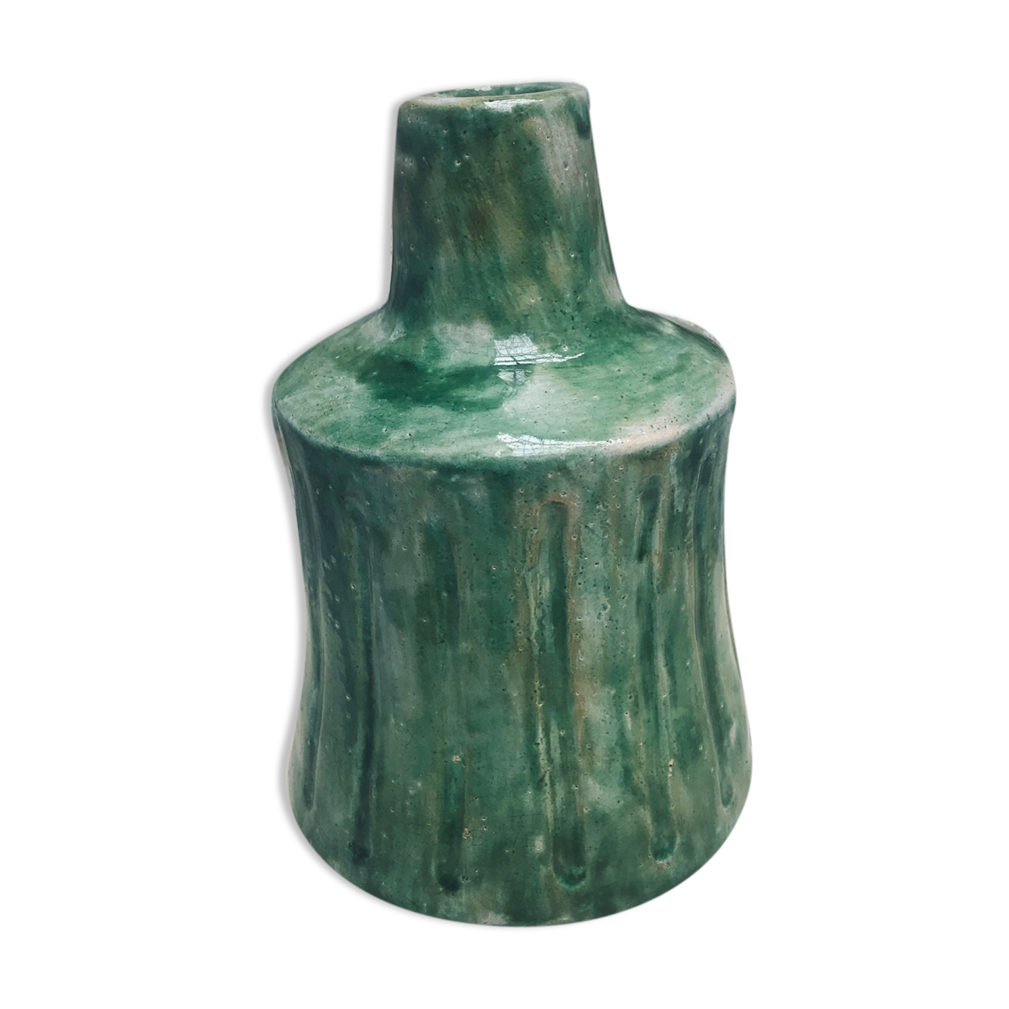 Green glazed earth lamp foot