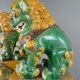 Pair of Guardian Lions in Glazed Ceramic, China, 20th Century
