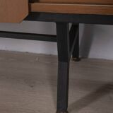 LARGE VINTAGE SIDEBOARD FROM THE 1960S IN TEAK AND BRASS, ITALIAN DESIGN