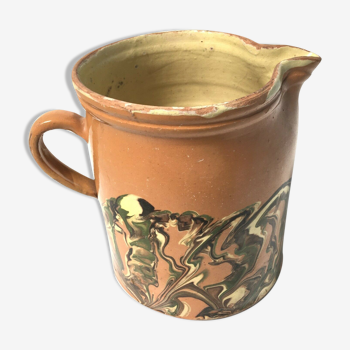 Pot right Jaspe earth varnished pitcher Savoyard popular art