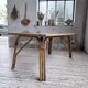 1950s rattan table with ceramic top