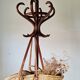 Antique curved wooden coat rack in the Thonet style, 1875.