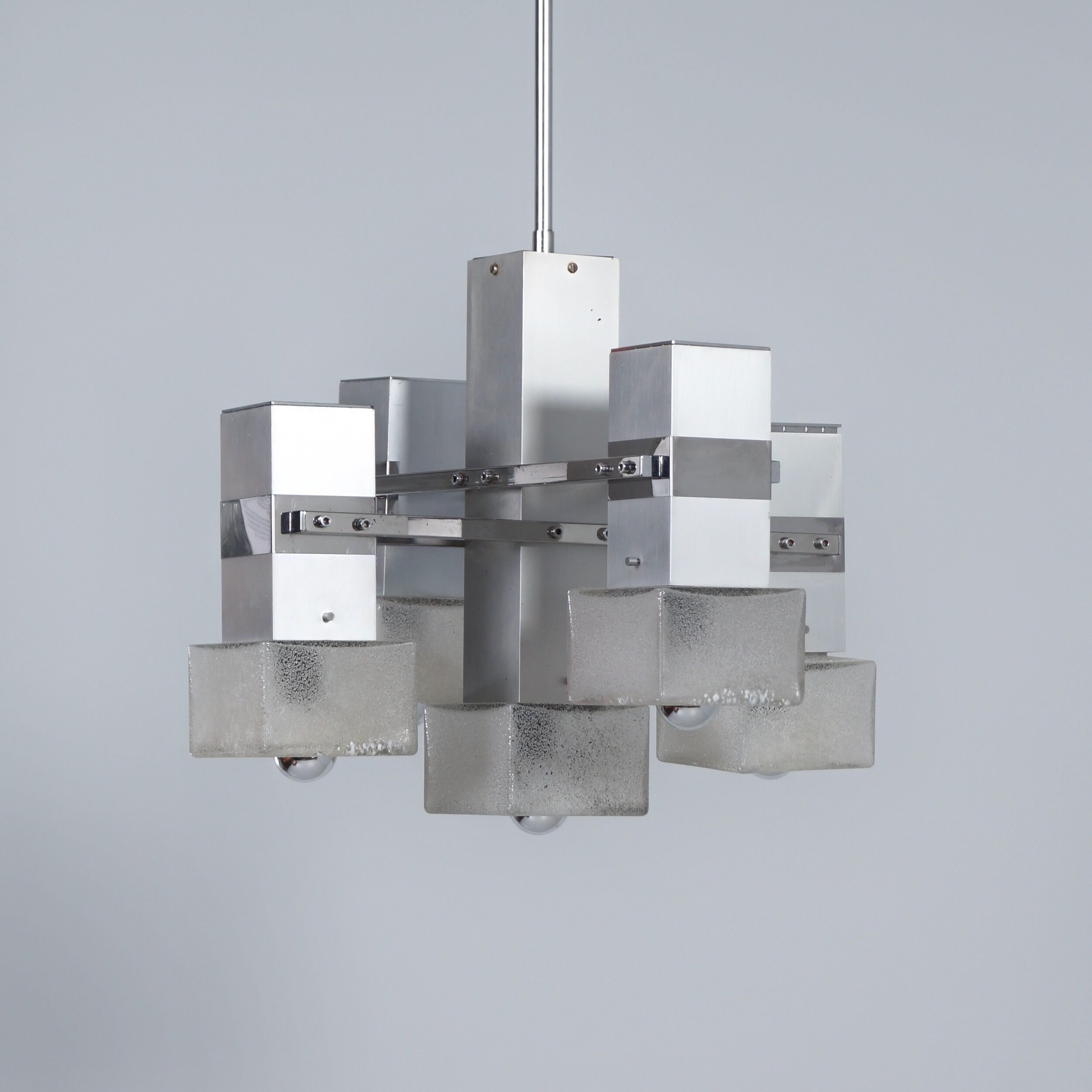 Italian cube pendant by Gaetano Sciolari, 1970s
