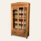 Parisian art deco glass cabinet in raw wood