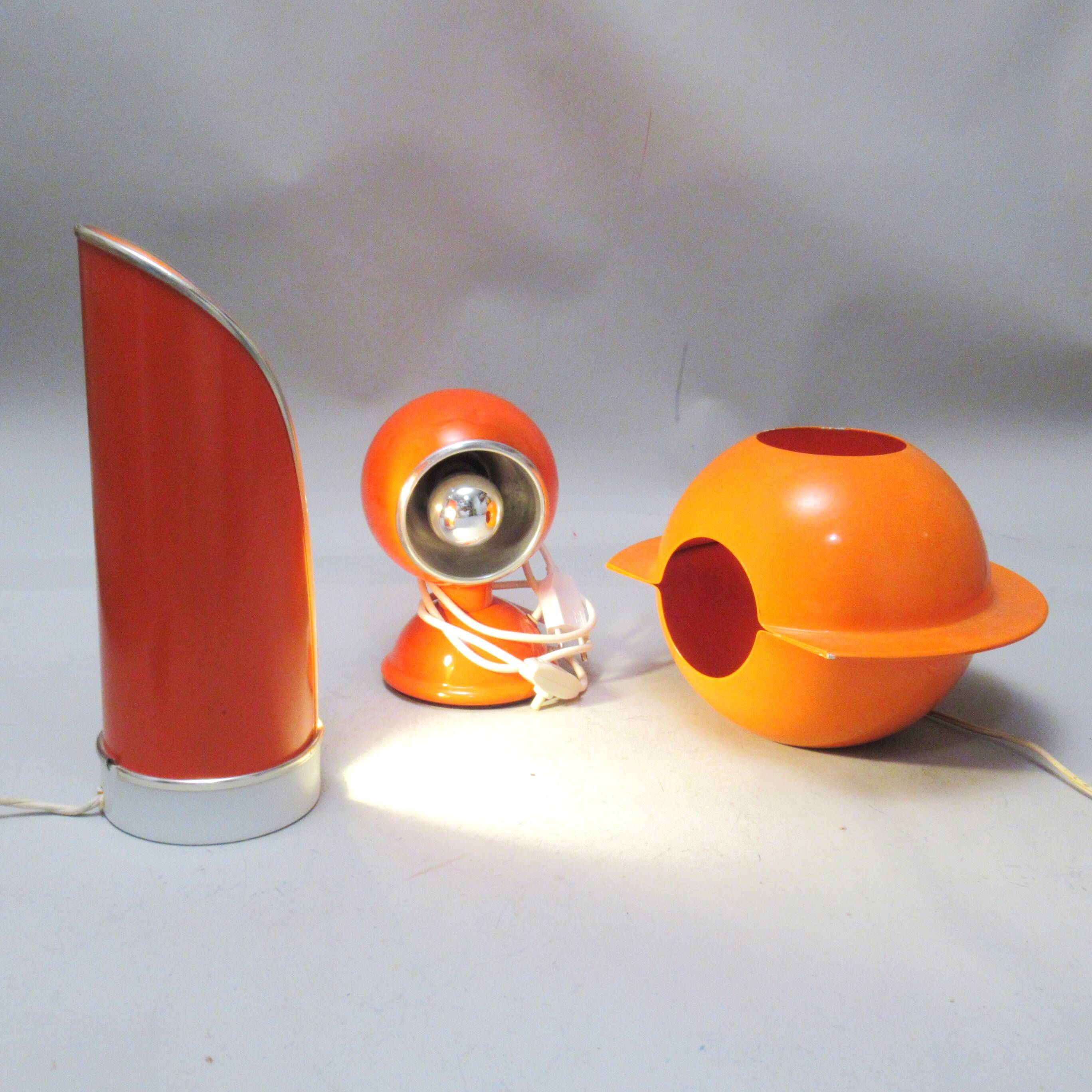 Foglio orange lamp by Lamperti from the 1960s