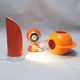 Foglio orange lamp by Lamperti from the 1960s