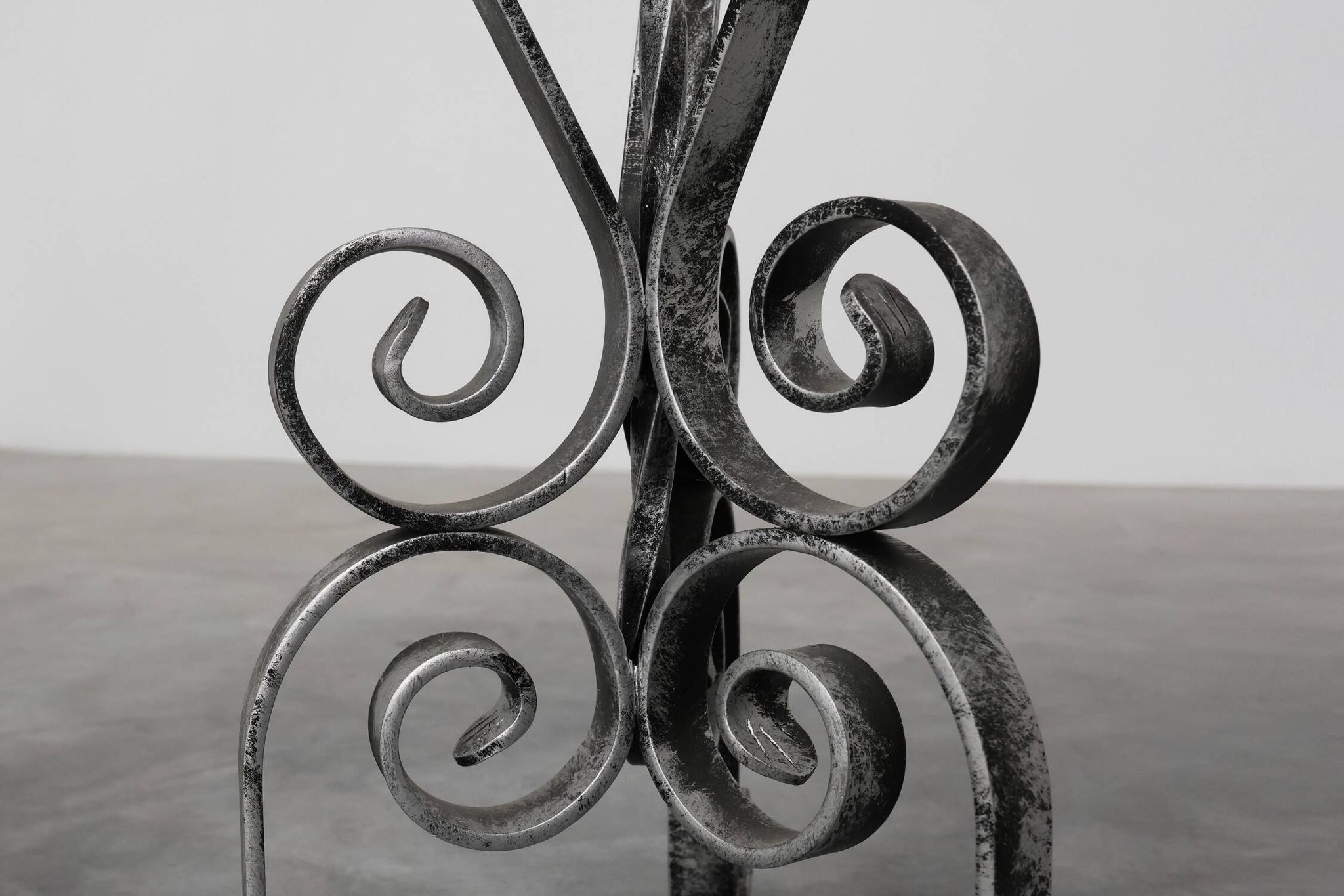 Pair of French Wrought Iron Consoles with Belgian Blue Stone Tops, 1950s
