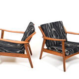 Pair of Danish Mid Century Easychairs by Nils Kofoed