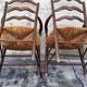 Paire de fauteuils rustique en chêne