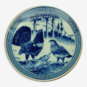 Cobalt Collector's Plate - Swedish Ravn Porslin Engelholm