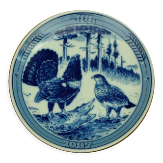 Cobalt Collector's Plate - Swedish Ravn Porslin Engelholm