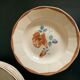 Service 8 hollow plates soup Digoin Sarreguemines pink flowers
