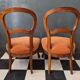 Paire de chaises basses chauffeuses style Louis Philippe