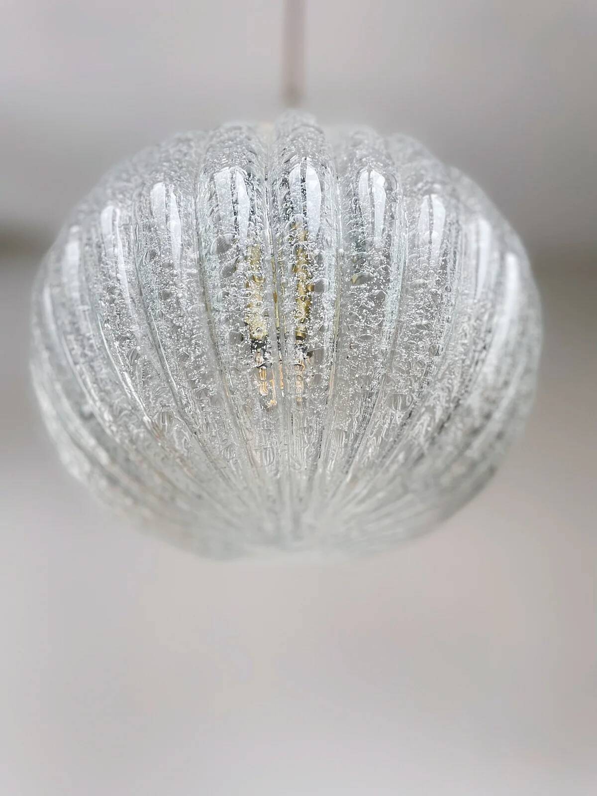 Vintage German DORIA Suspension in Cracked Glass 1960s