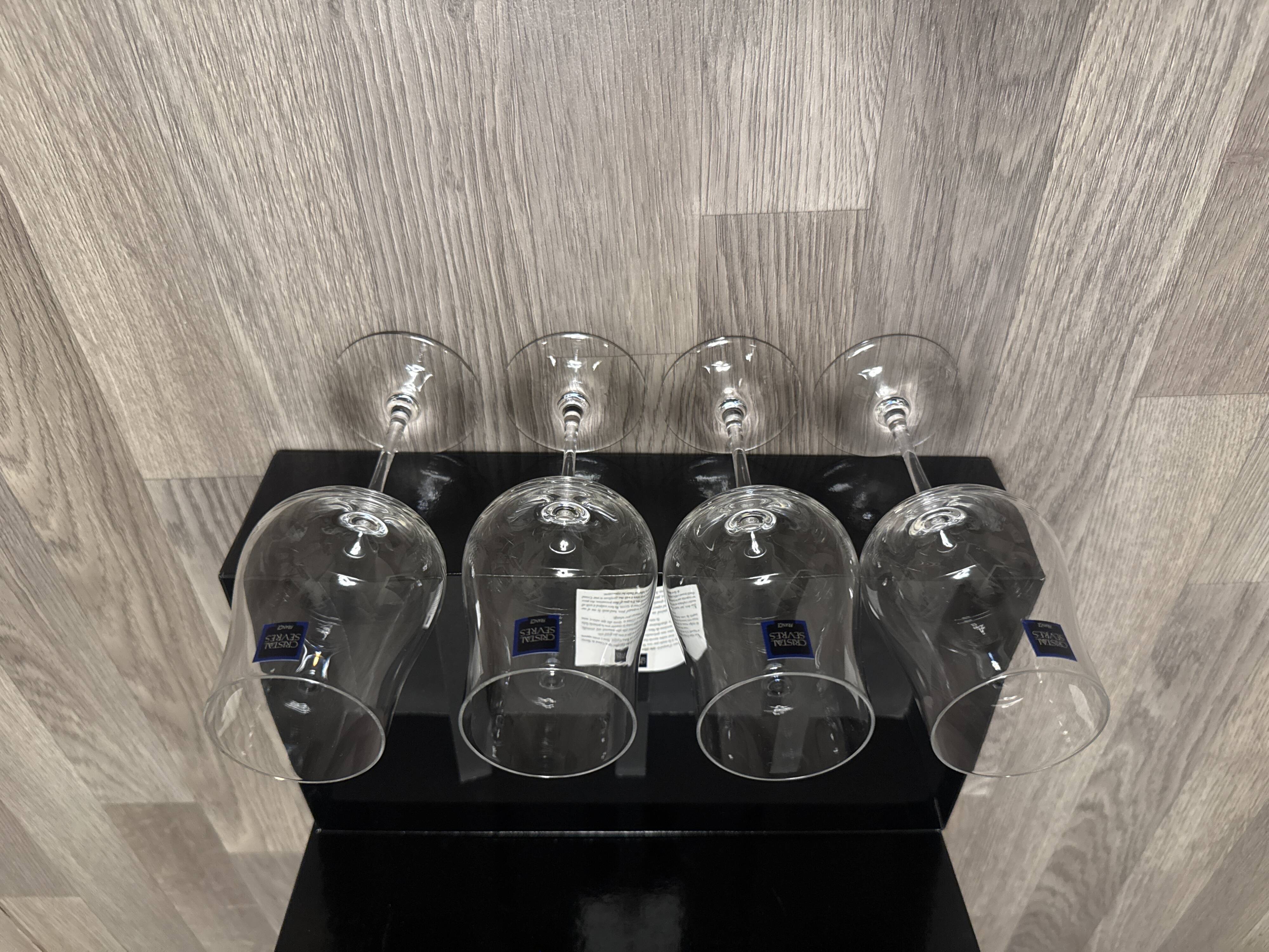 Lot of 4 Crystal Wine Glasses from Sèvres, France