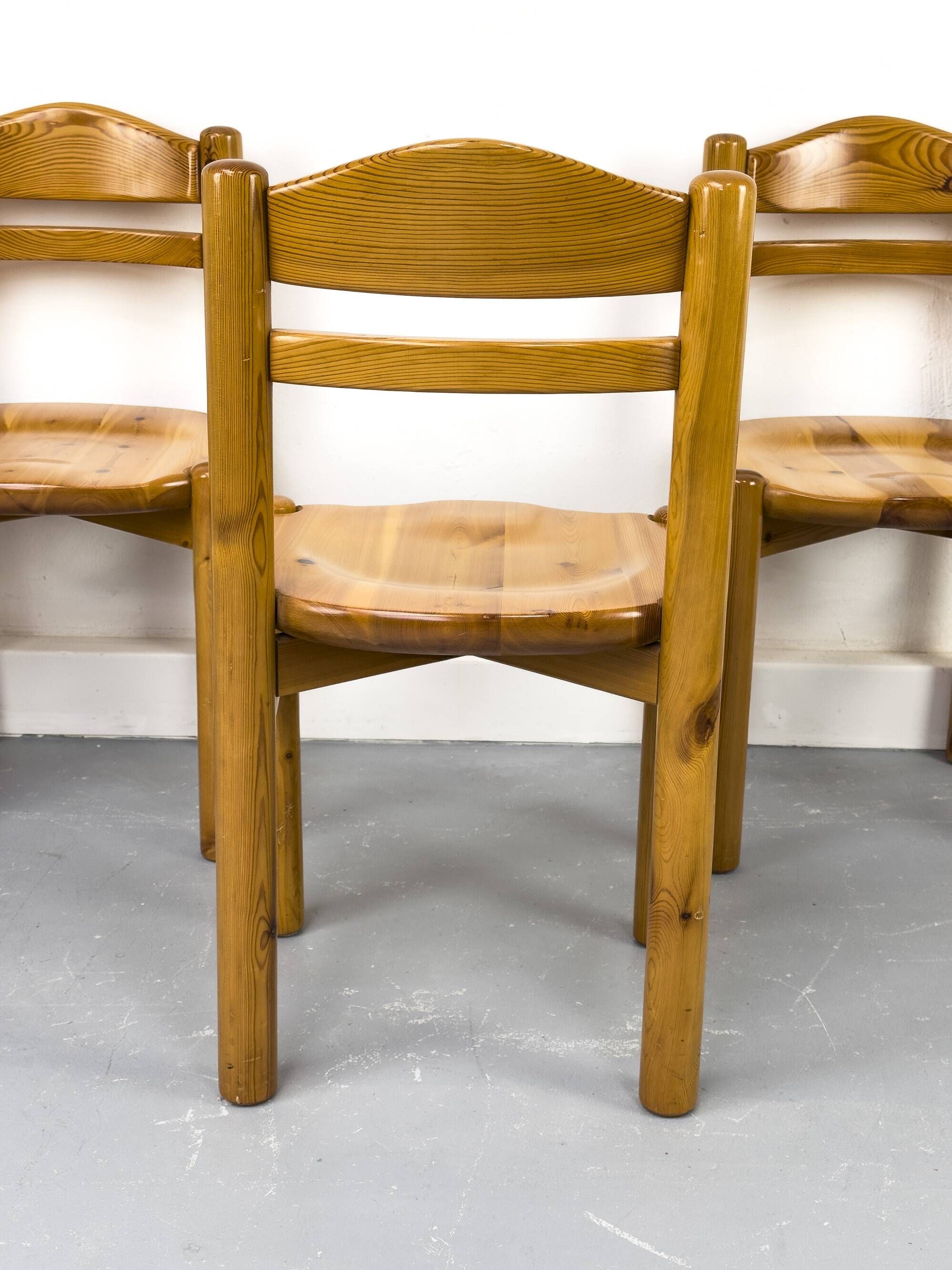 Pine dining chairs in the style of Rainer Daumiller, 1970s, set of 6.