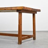 Solid pine table by Christian Durupt, 1970s
