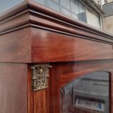 Empire style mahogany and mahogany veneer display case