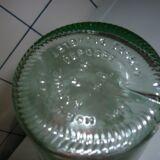 Bouteille ancienne en verre moulée transparente