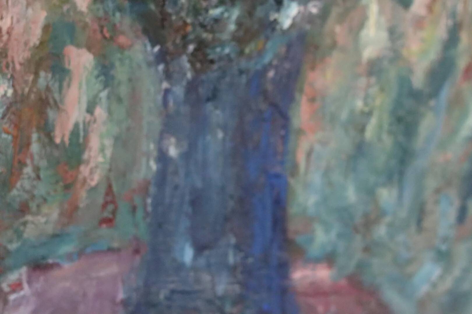 Huile sur toile suédoise – « Vase bleu » par Lennart Andersson